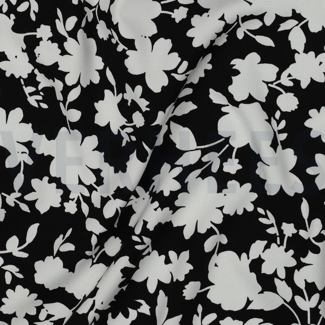 VISCOSE STRETCH FLOWERS BLACK #2