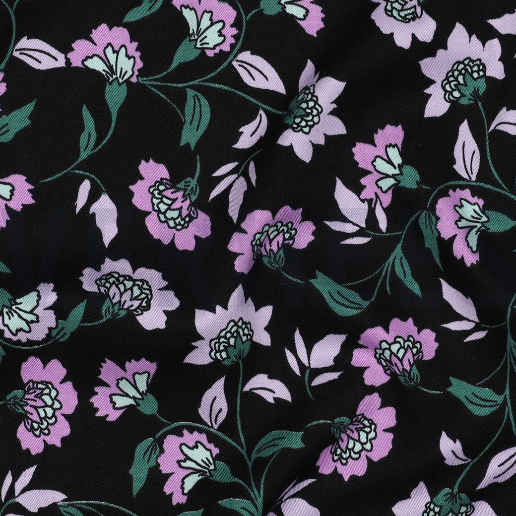 ROSELLA STRETCH FLOWERS BLACK #2
