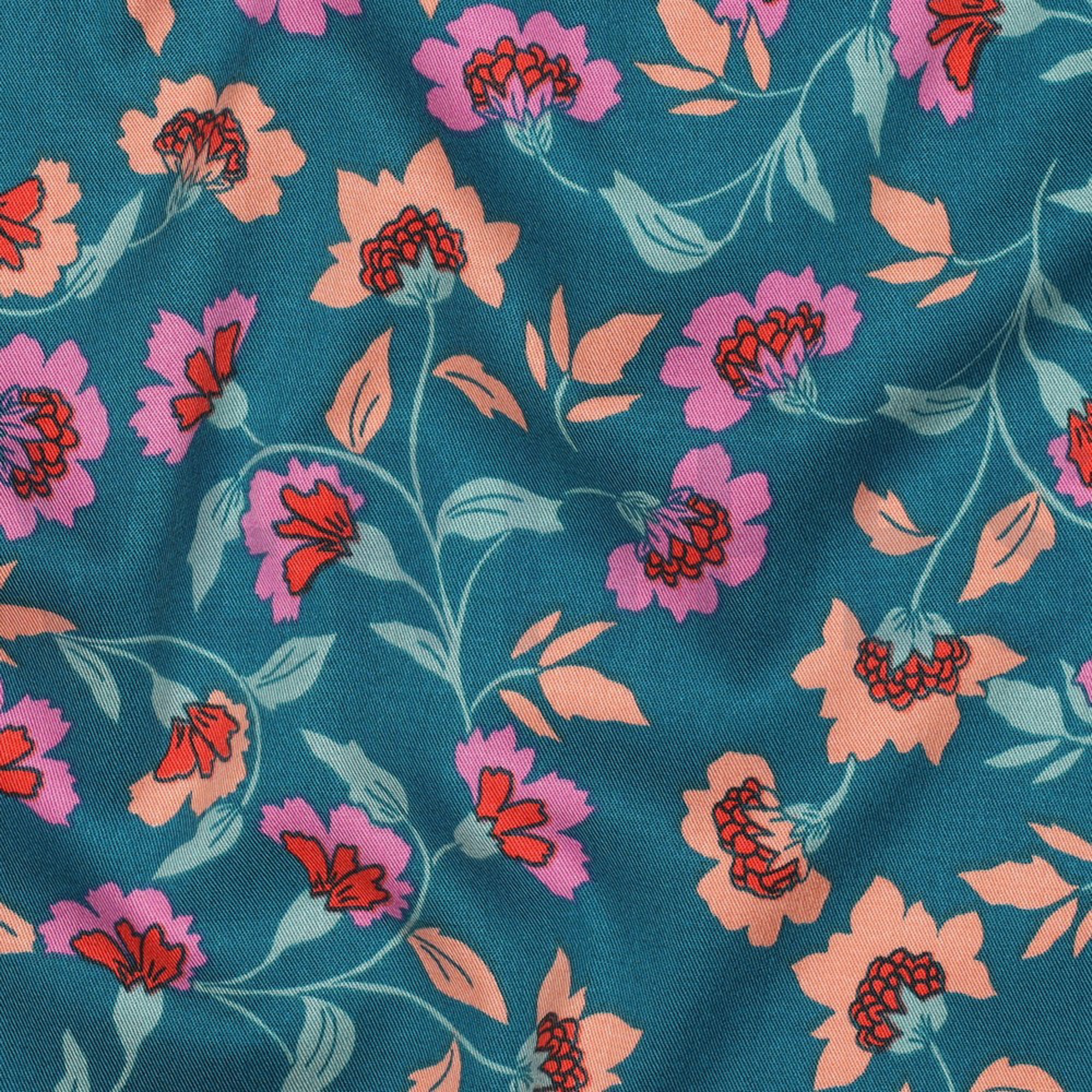 ROSELLA STRETCH FLOWERS PETROL (high resolution) #2