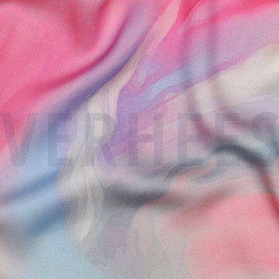 VISCOSE SATIN DIGITAL ABSTRACT PINK #7