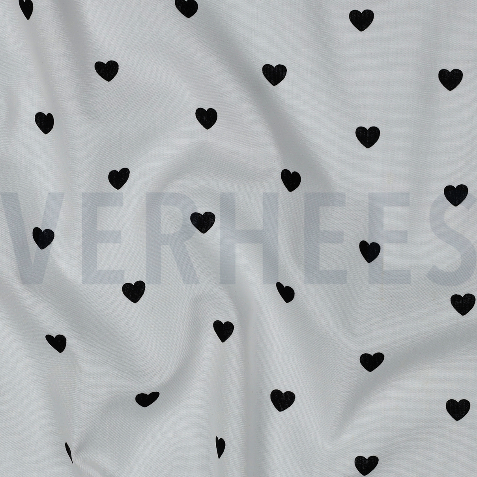 FINE POPLIN HEARTS WHITE / BLACK (high resolution) #2