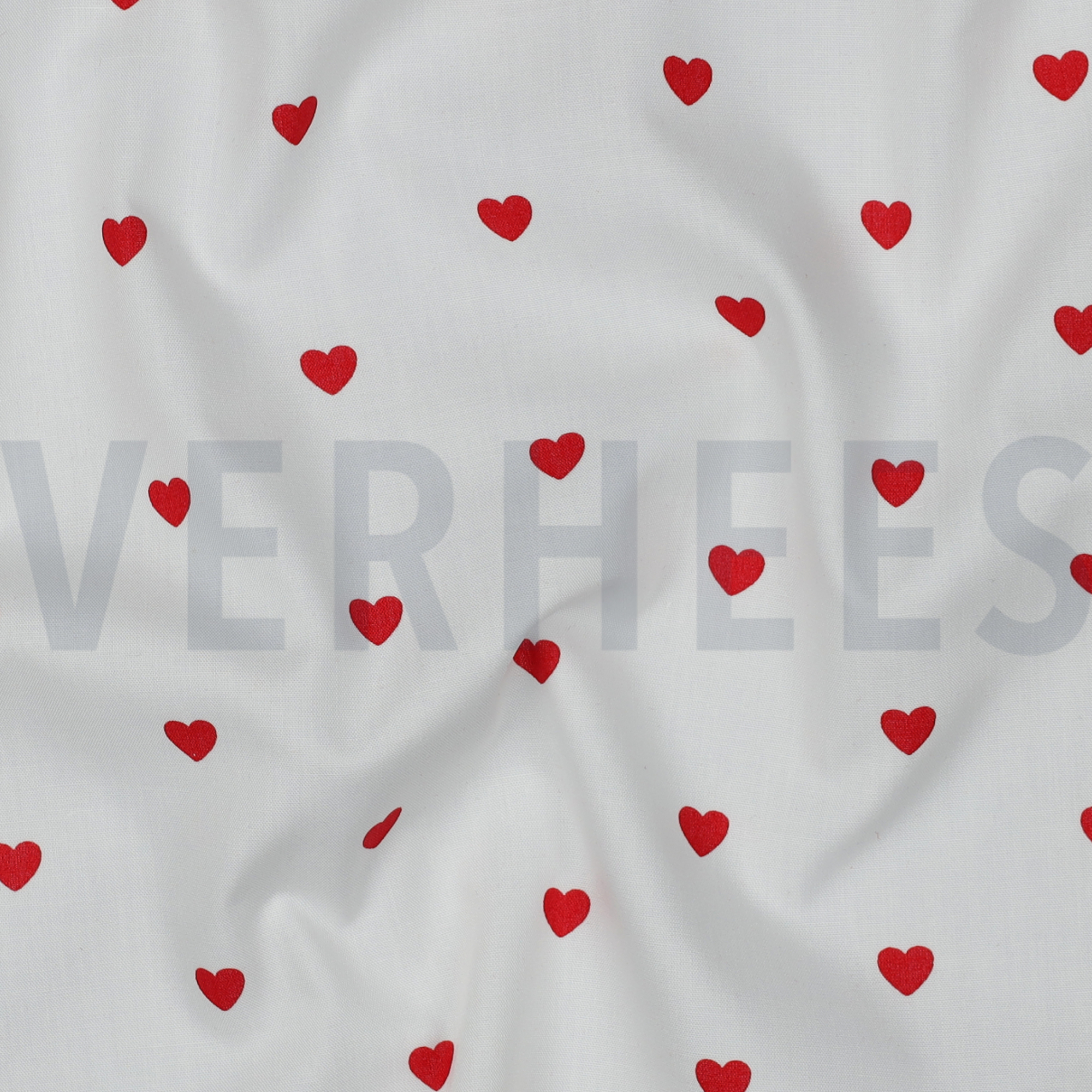 FINE POPLIN HEARTS WHITE / DARK RED (high resolution) #2
