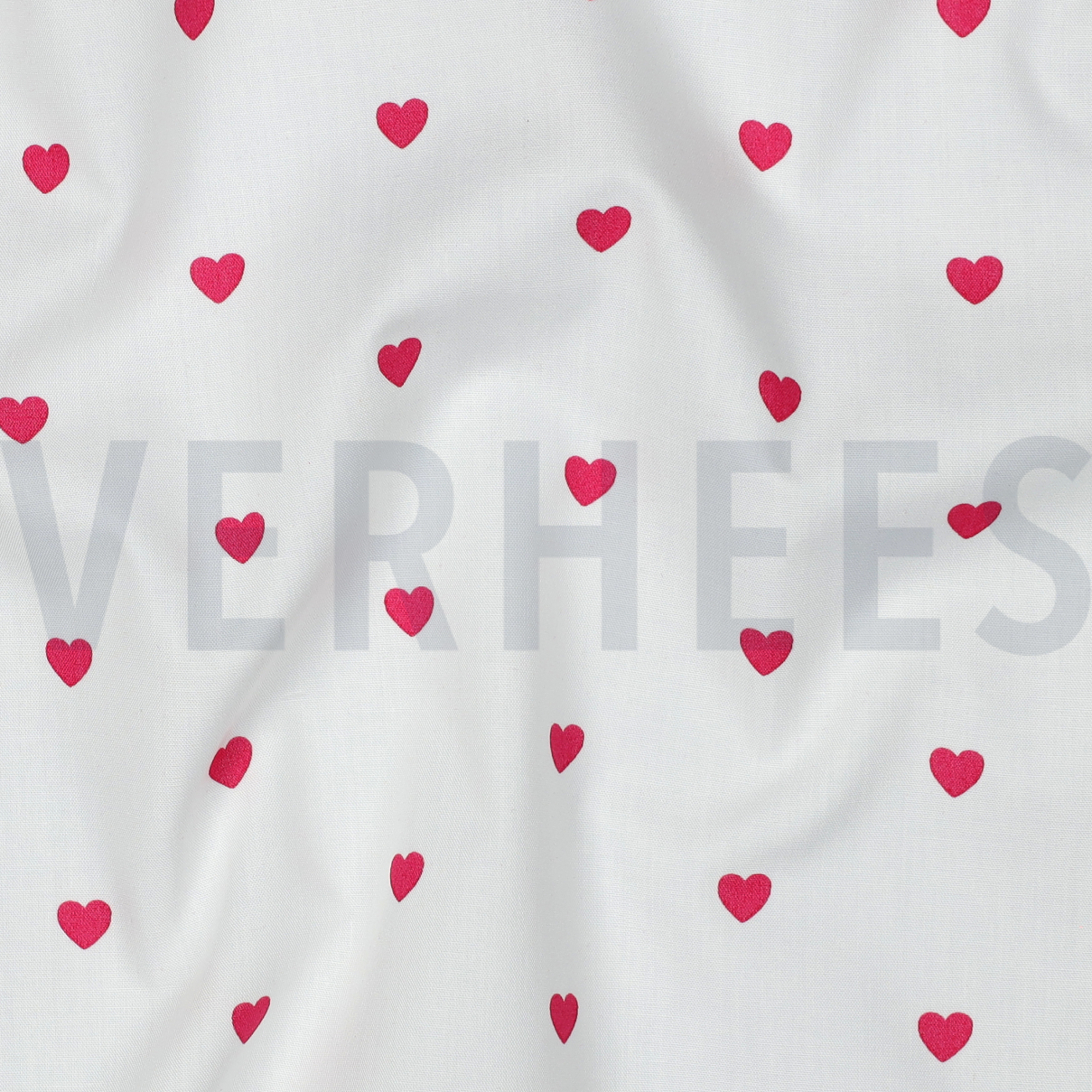 FINE POPLIN HEARTS WHITE / FUCHSIA (high resolution) #2