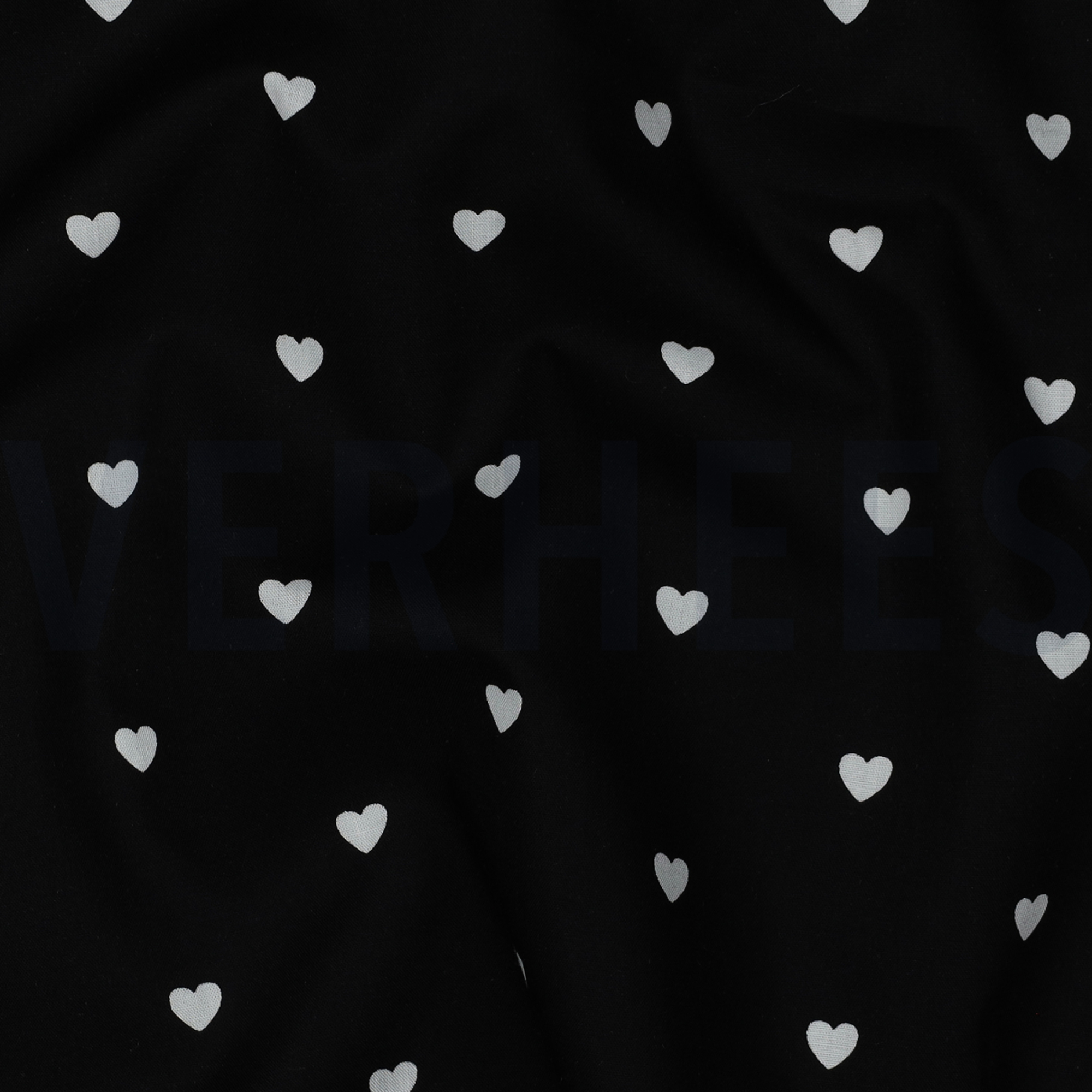 FINE POPLIN HEARTS BLACK / WHITE (high resolution) #2