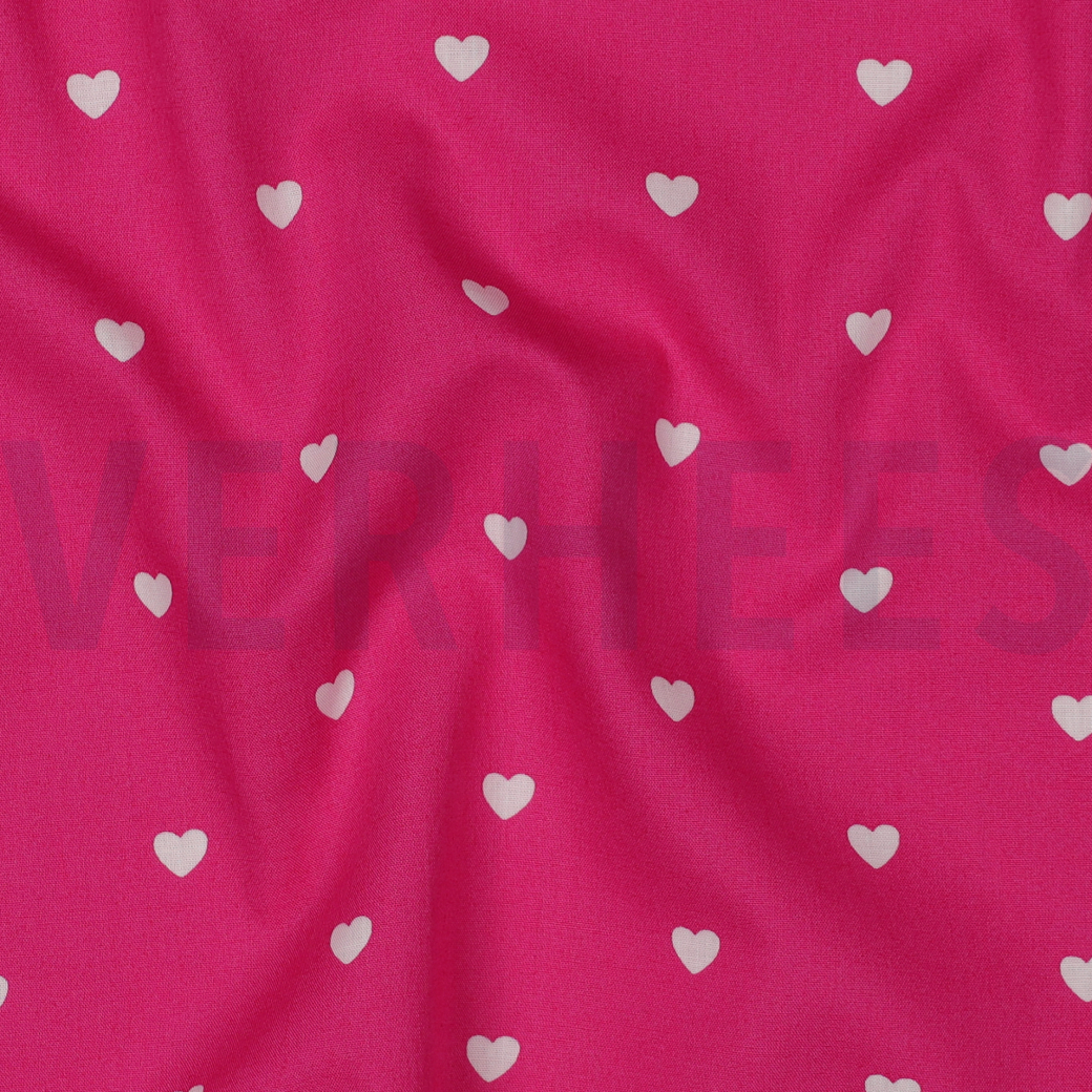 FINE POPLIN HEARTS FUCHSIA / WHITE #2