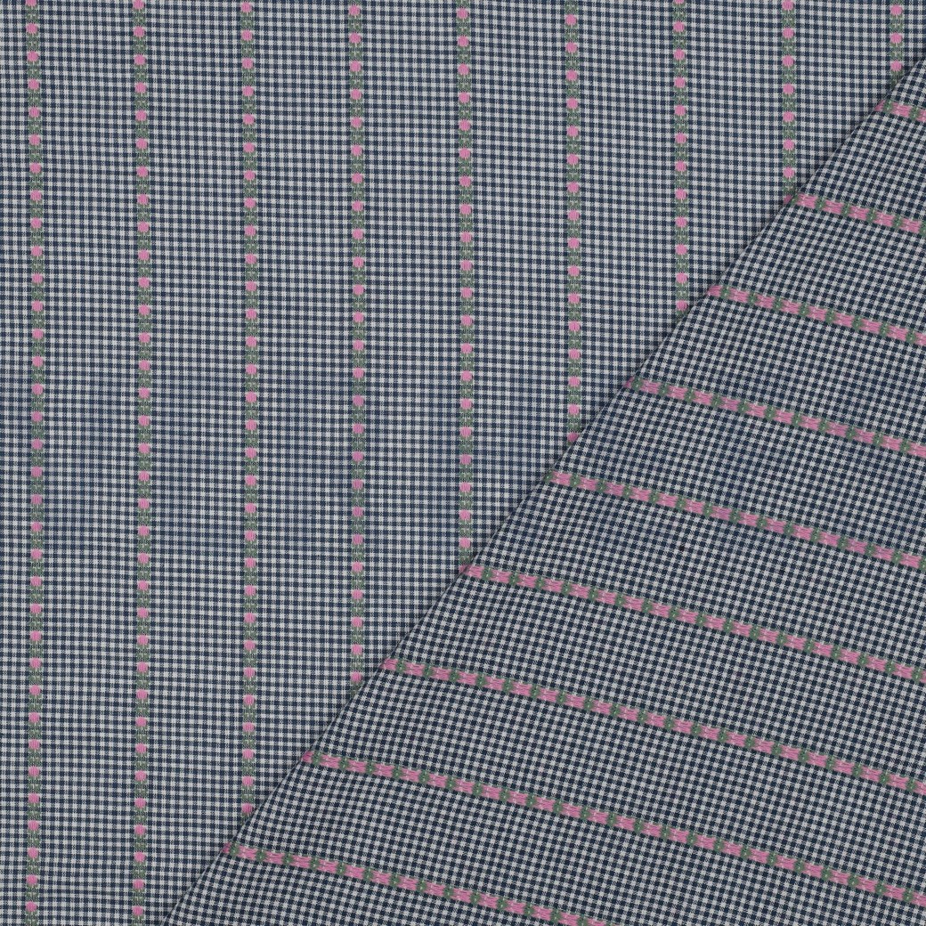 COTTON JACQUARD FLOWERS BLUE / WHITE #2