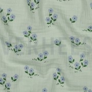 DOUBLE GAUZE FLOWERS MINT (thumbnail) #2