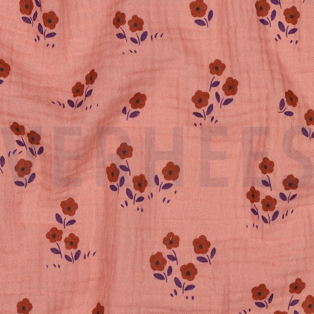 DOUBLE GAUZE FLOWERS PEACH #2