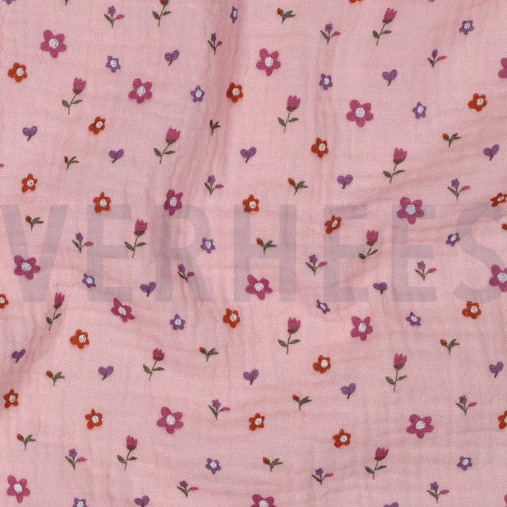 DOUBLE GAUZE FLOWERS LIGHT PINK #2