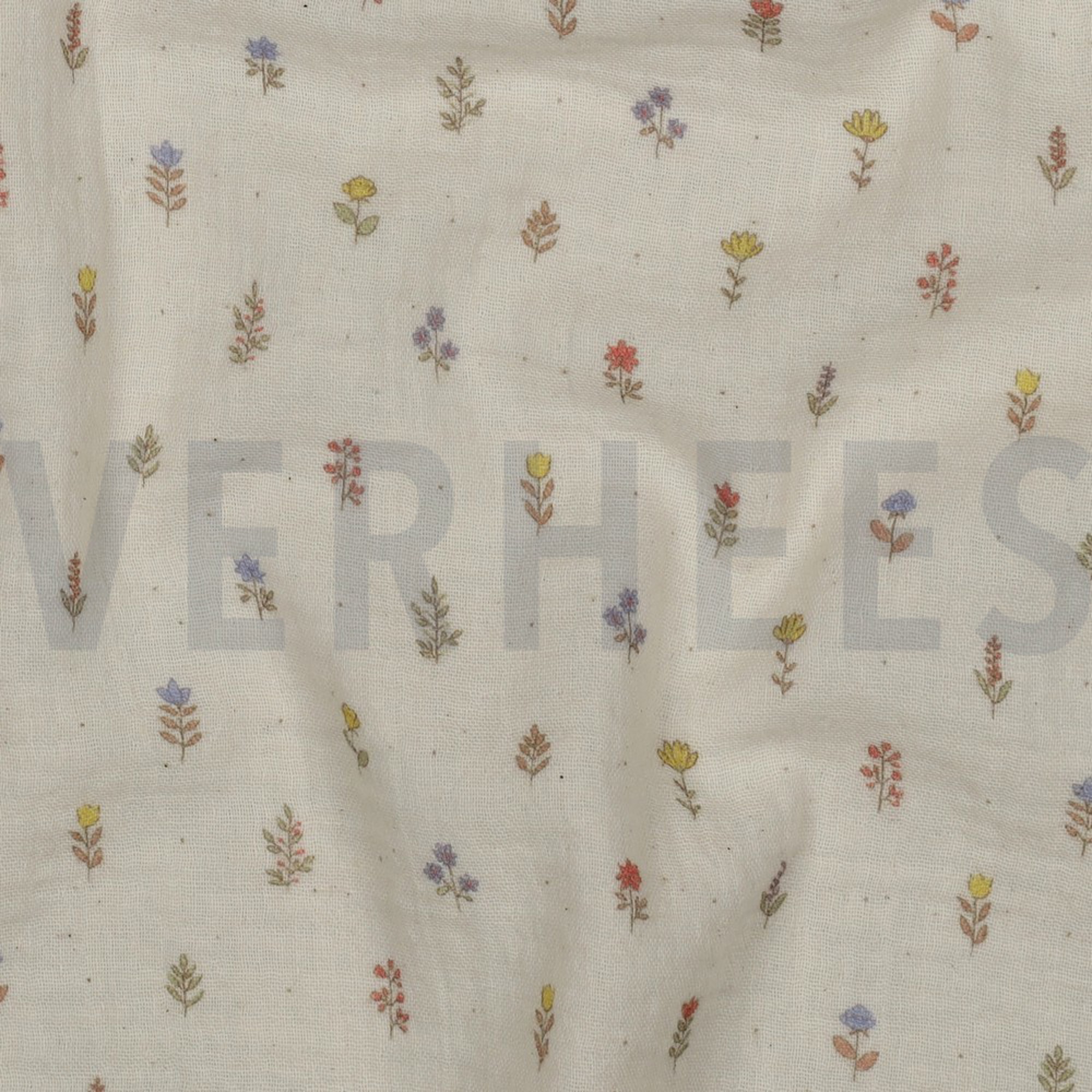 DOUBLE GAUZE GOTS DIGITAL FLOWERS NATURAL (high resolution) #2