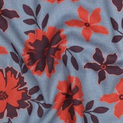 LINEN VISCOSE FLOWERS BLUE (thumbnail) #2