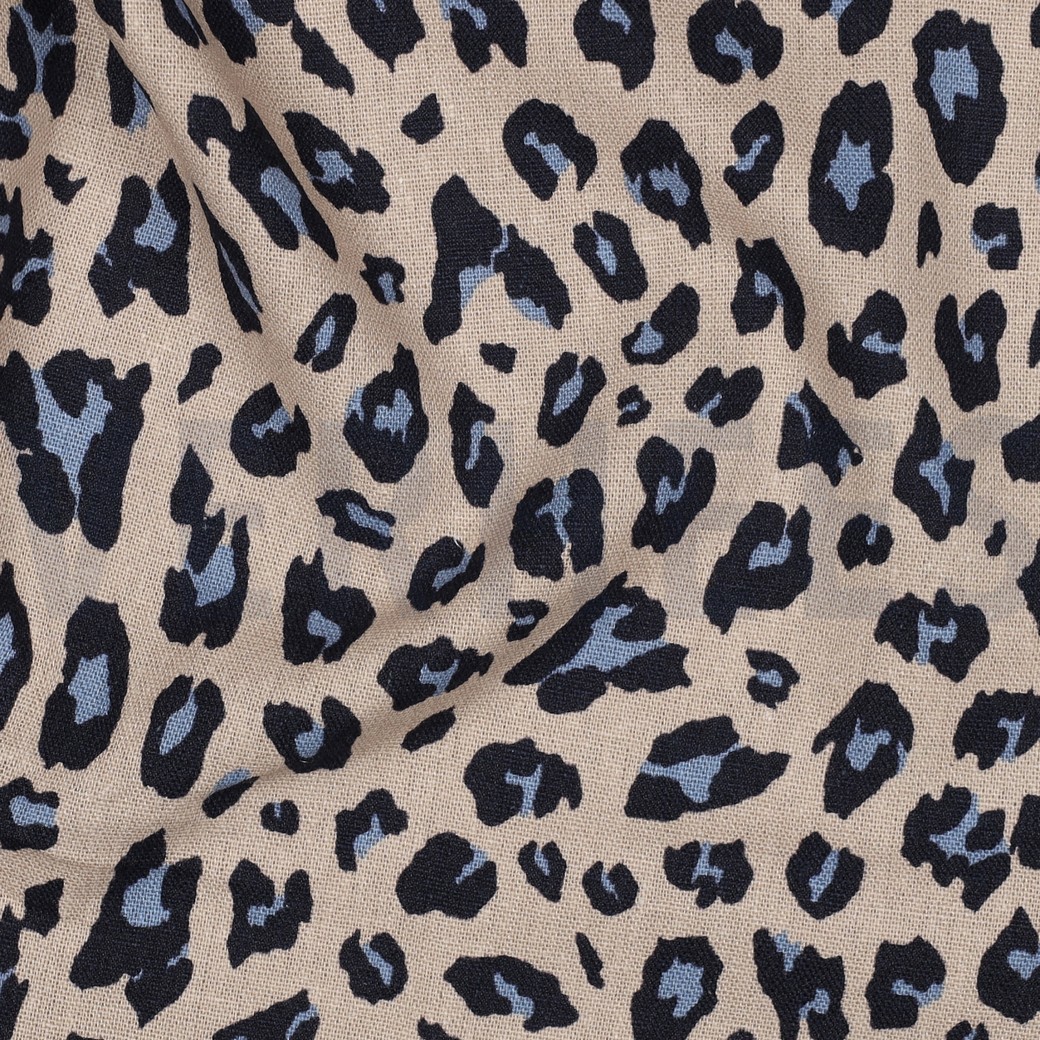 LINEN VISCOSE ANIMAL SKIN CAMEL #2