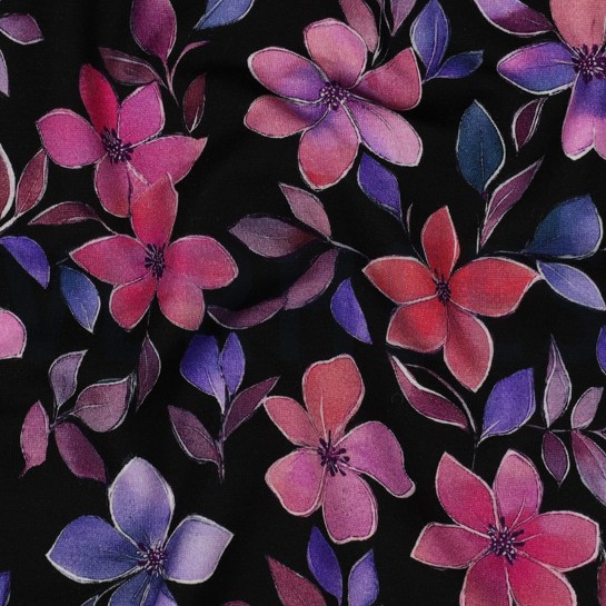 PUNTA DI ROMA DIGITAL FLOWERS BLACK #7