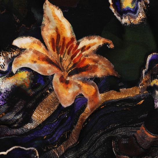 PUNTA DI ROMA DIGITAL FLOWERS BLACK #7