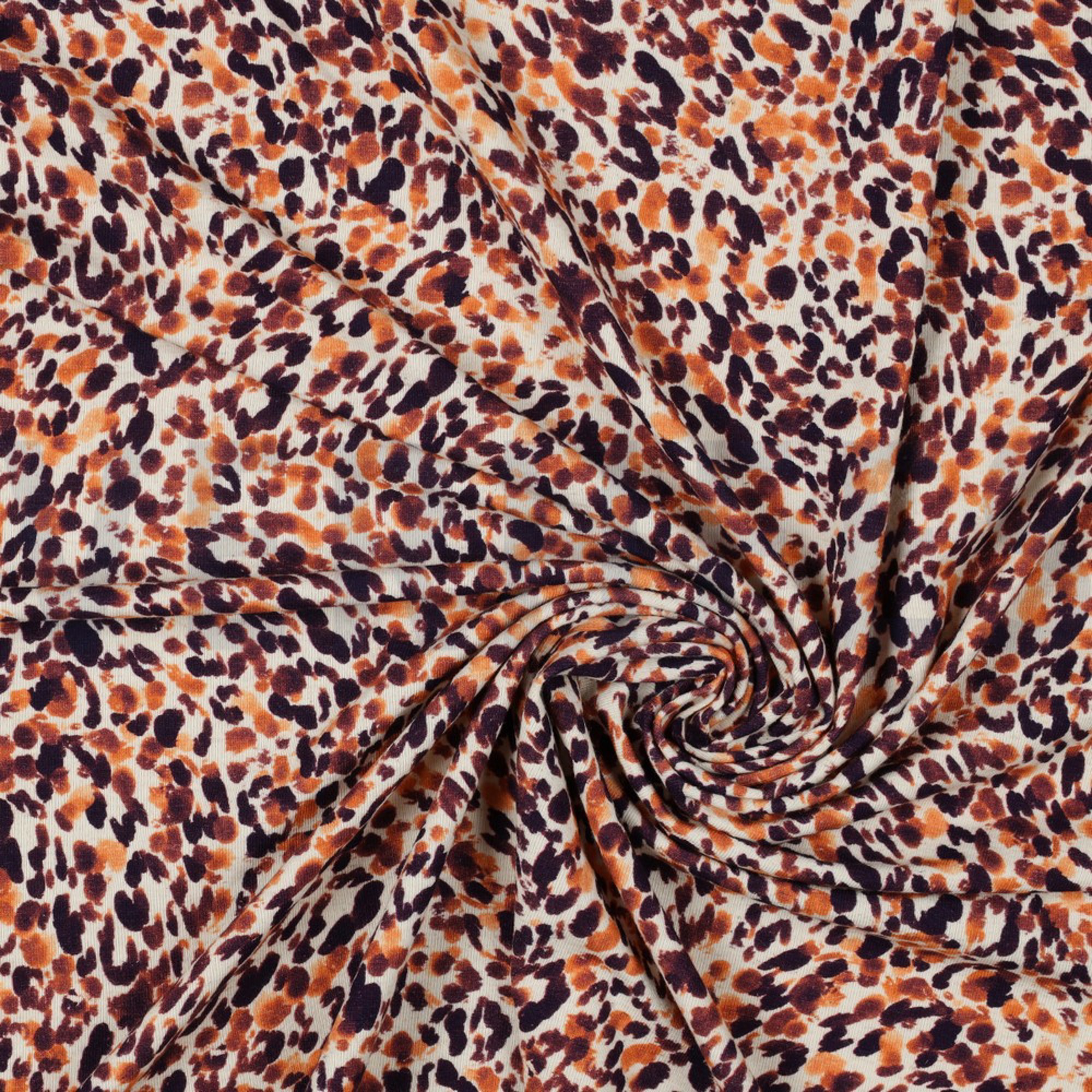 LINEN JERSEY DIGITAL LEOPARD PRINT NATURAL ORANGE (high resolution) #2