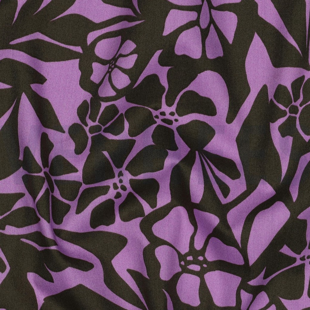 COTTON VISCOSE FLOWERS LAVENDER #2