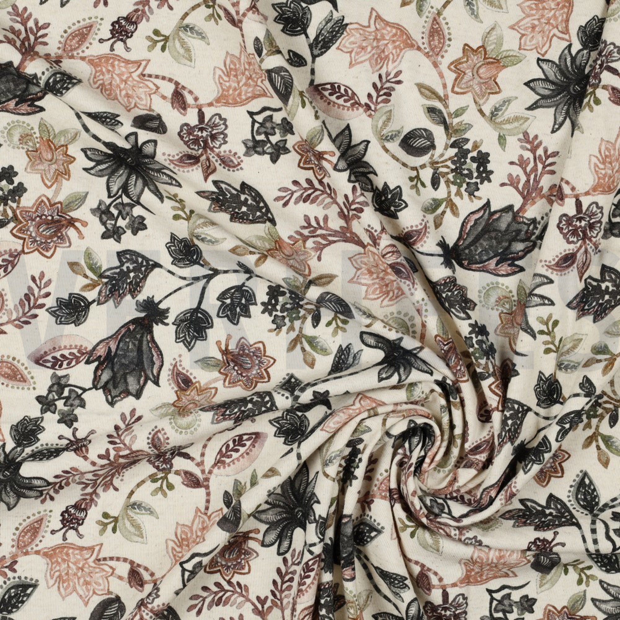 LINEN JERSEY DIGITAL FLOWERS GREY (high resolution) #2