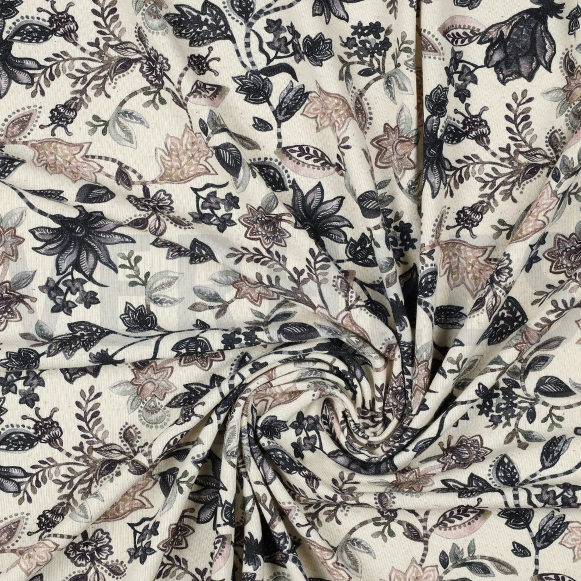 LINEN JERSEY DIGITAL FLOWERS NAVY (high resolution) #2