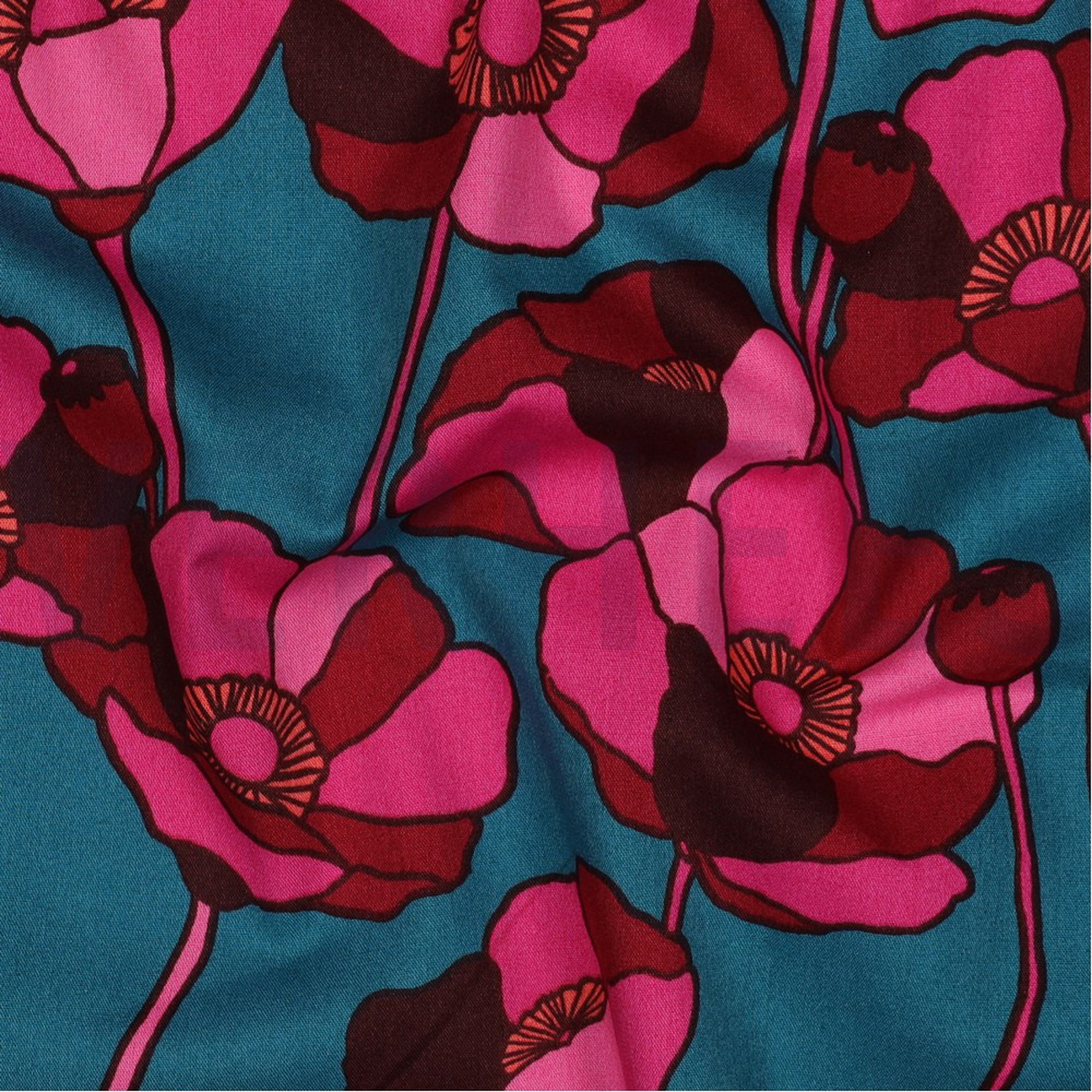 COTTON VISCOSE FLOWERS PETROL (high resolution) #2