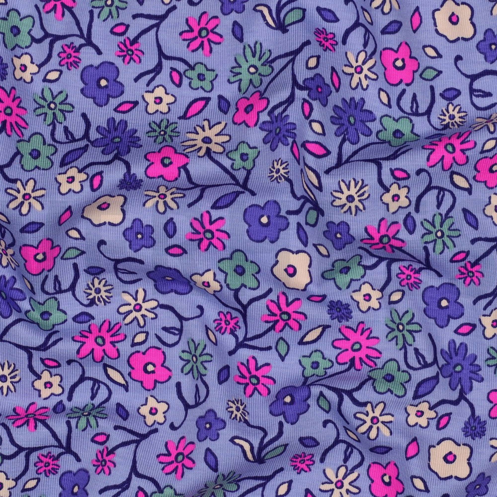 JERSEY NEON FLOWERS LAVENDER (high resolution) #2