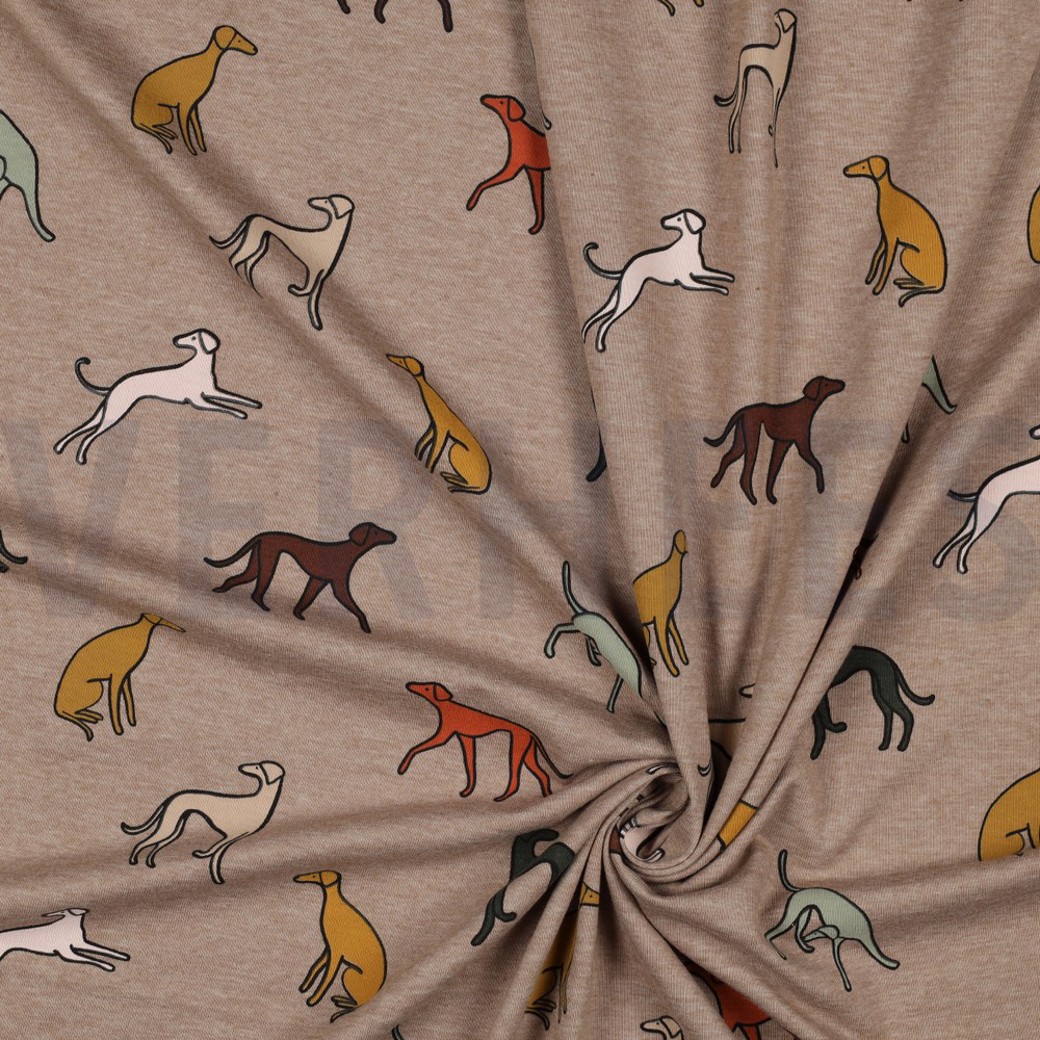JERSEY MELANGE DOGS TAUPE #2