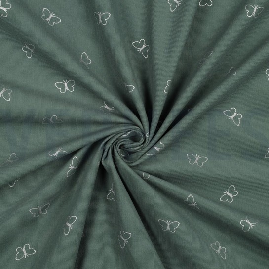 VELOURS MILLERAIES PAILLETÉ PAPILLONS SAUGE #7