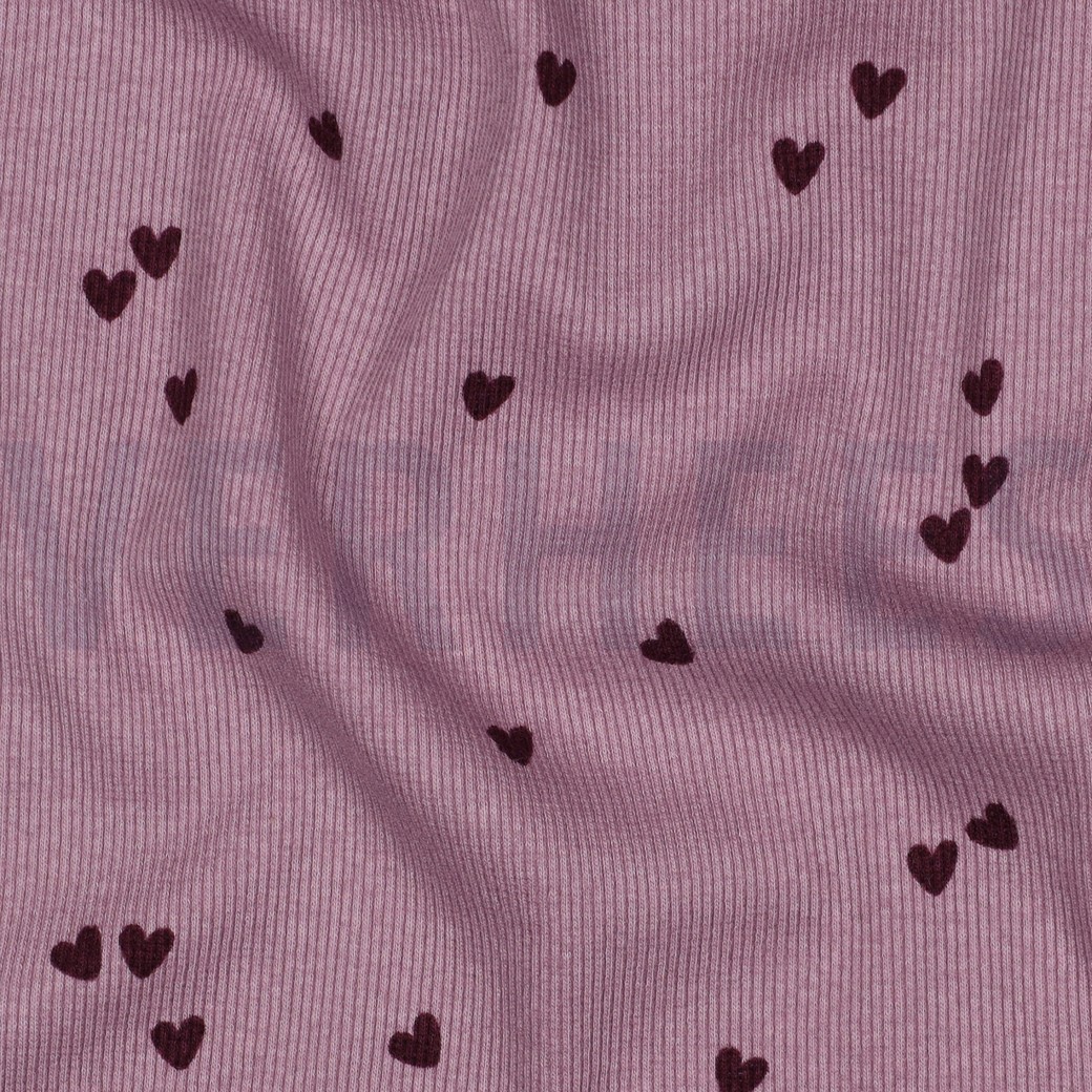 RIB JERSEY HEARTS MAUVE #2