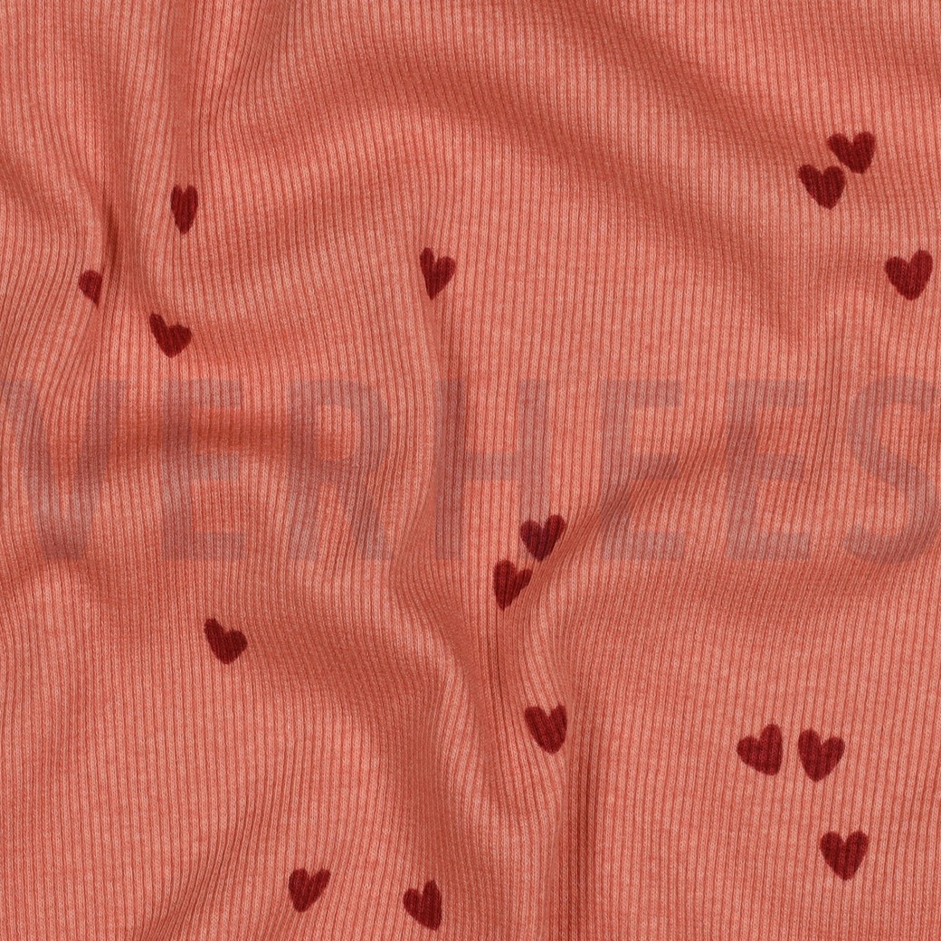 RIB JERSEY HEARTS PINK #2