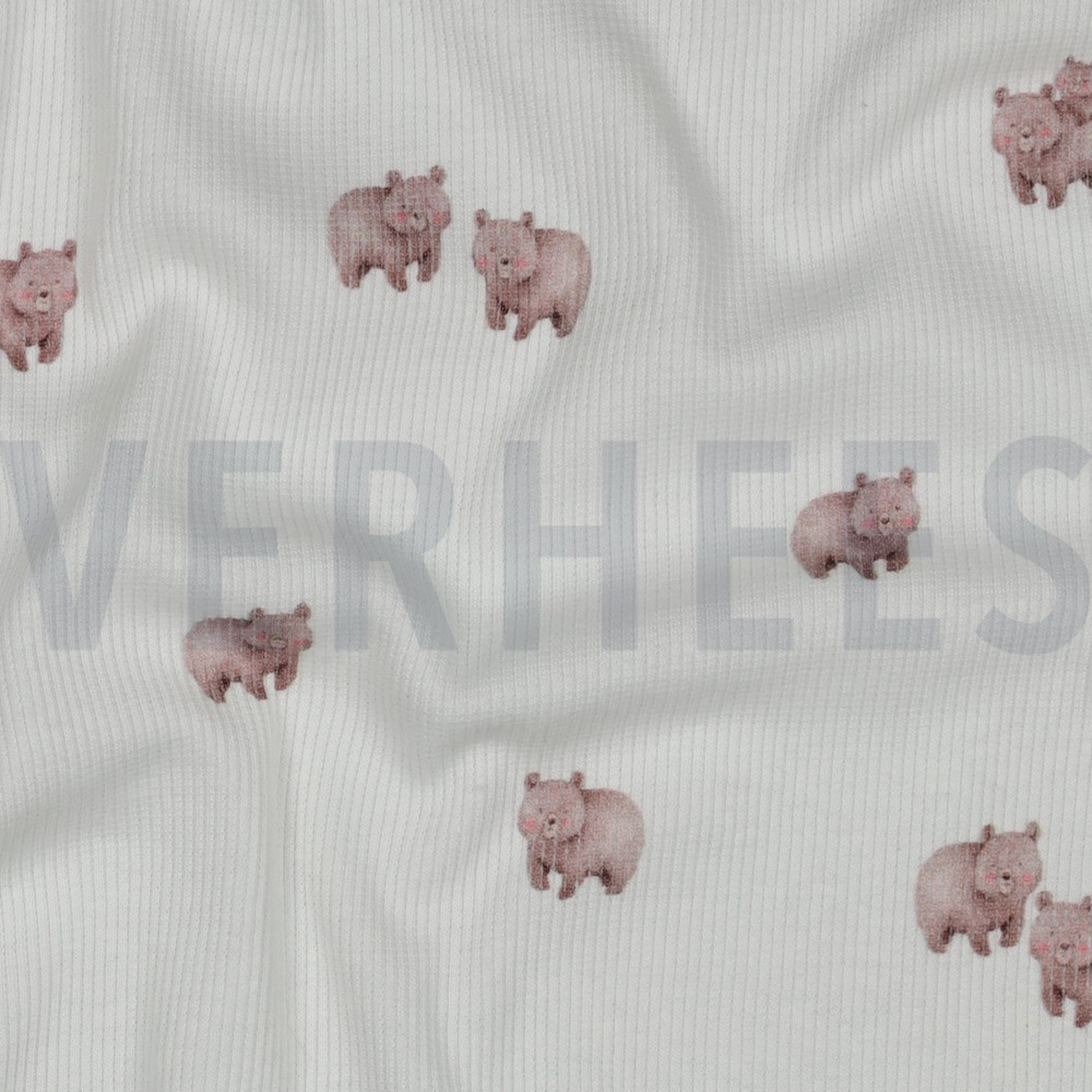 RIB JERSEY DIGITAL FOREST ANIMALS WHITE (high resolution) #2