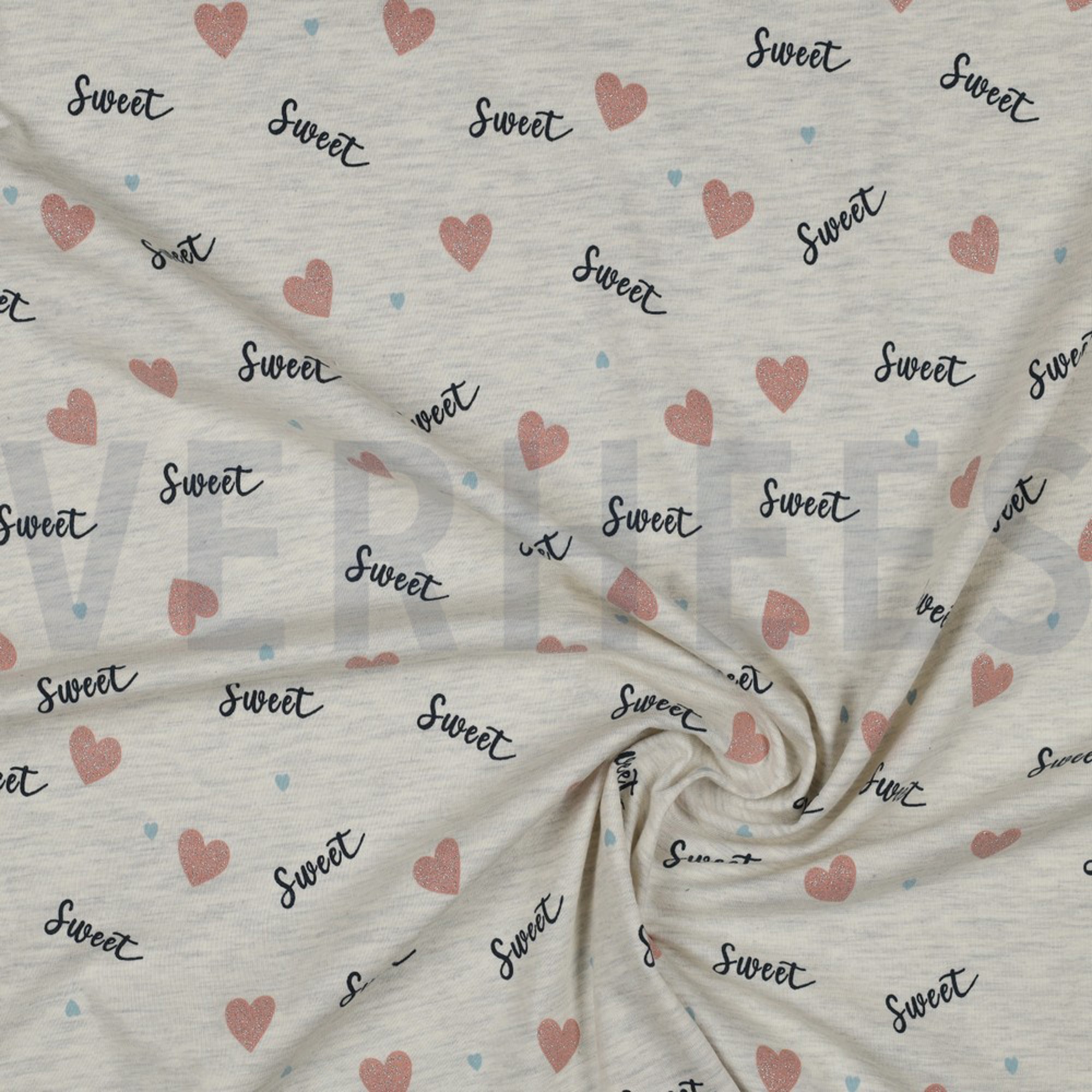JERSEY MELANGE GLITTER LOVE ECRU (high resolution) #2