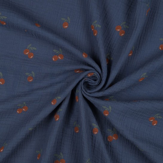 DOUBLE GAUZE SINAASAPPELS JEANSBLAUW #7