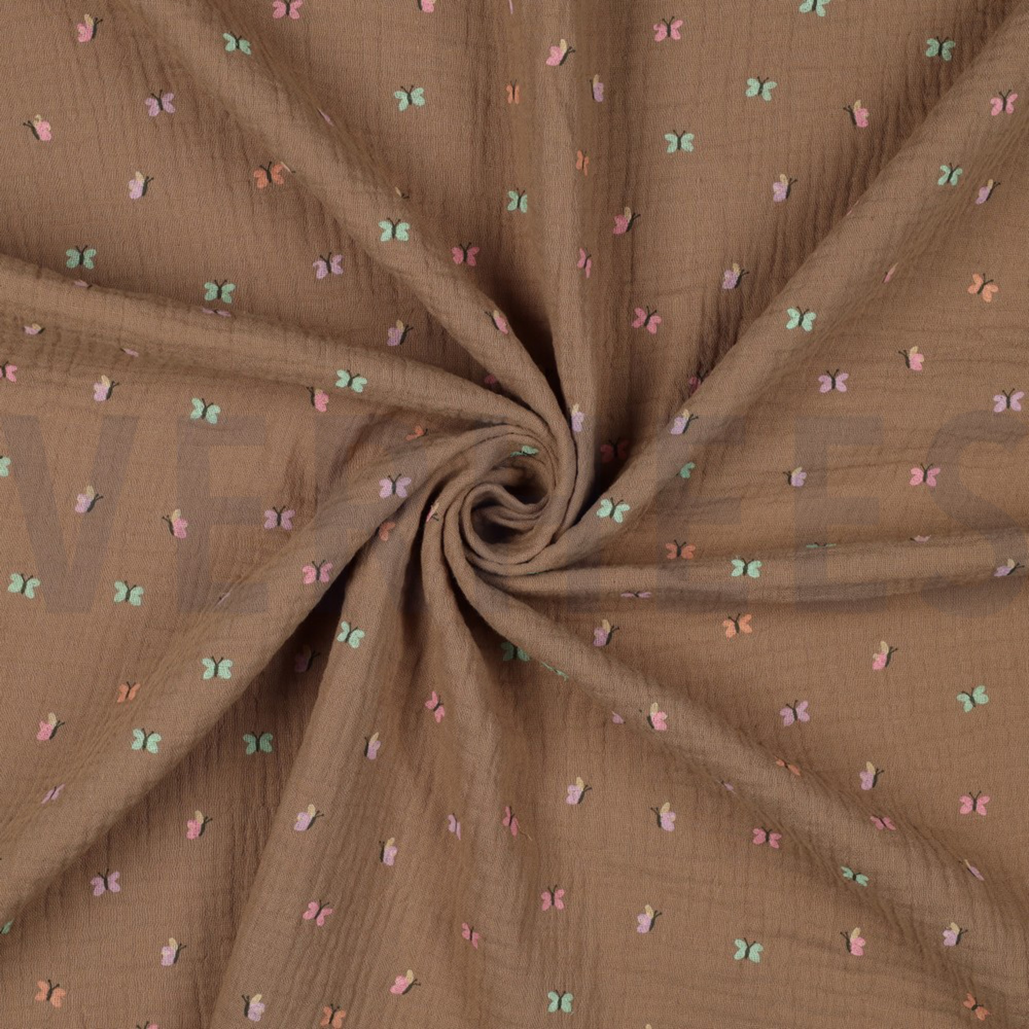 DOUBLE GAUZE BUTTERFLIES CAMEL (high resolution) #2