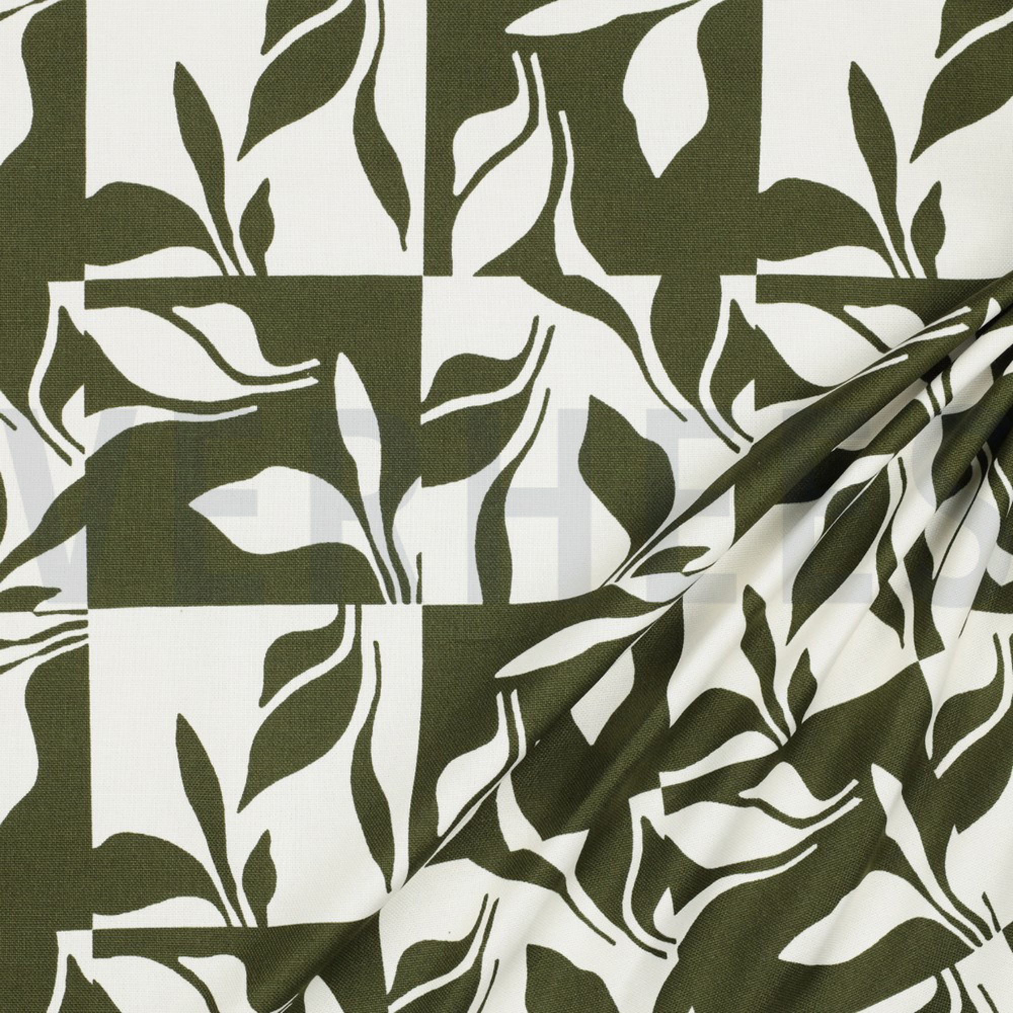 CANVAS ABSTRACT LEAVES FOREST GREEN (high resolution) #2