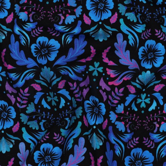 JERSEY DIGITAL FLOWERS BLACK #7