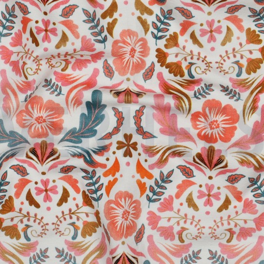 JERSEY DIGITAL FLOWERS WHITE #7