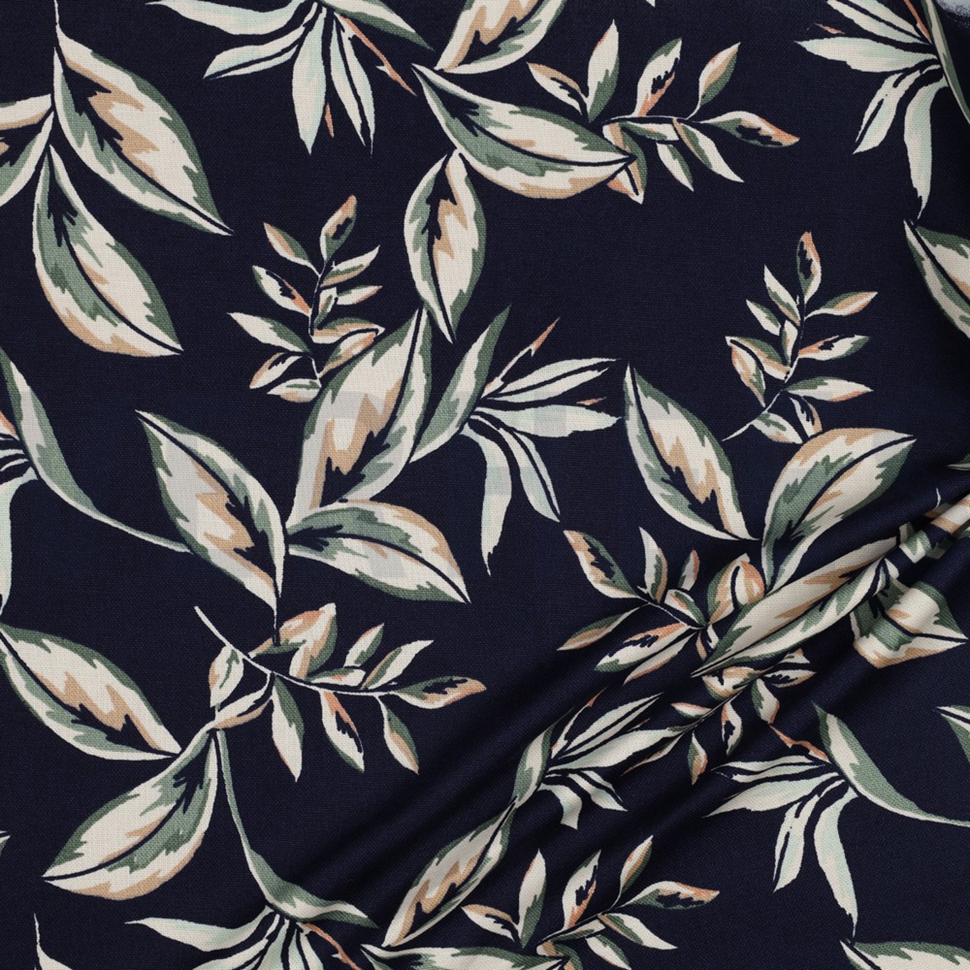 CANVAS LEAVES NAVY (high resolution) #2