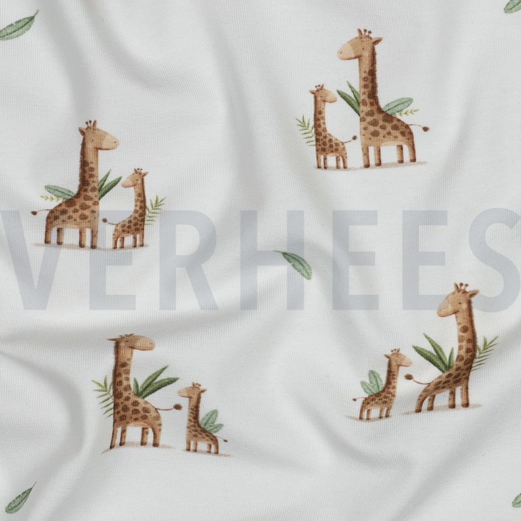 JERSEY GOTS DIGITAL ANIMALS WHITE #2