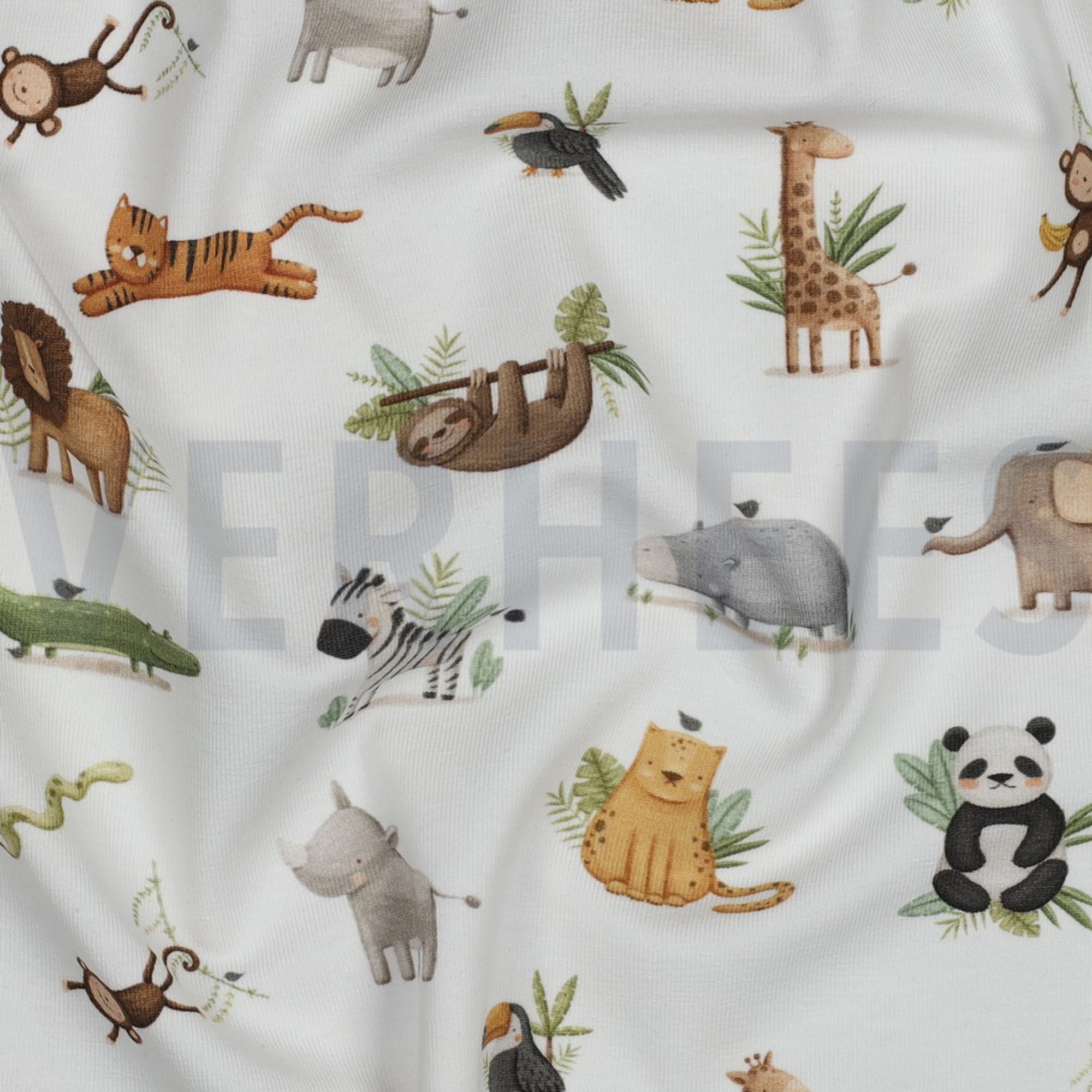 JERSEY GOTS DIGITAL ANIMALS WHITE (high resolution) #2