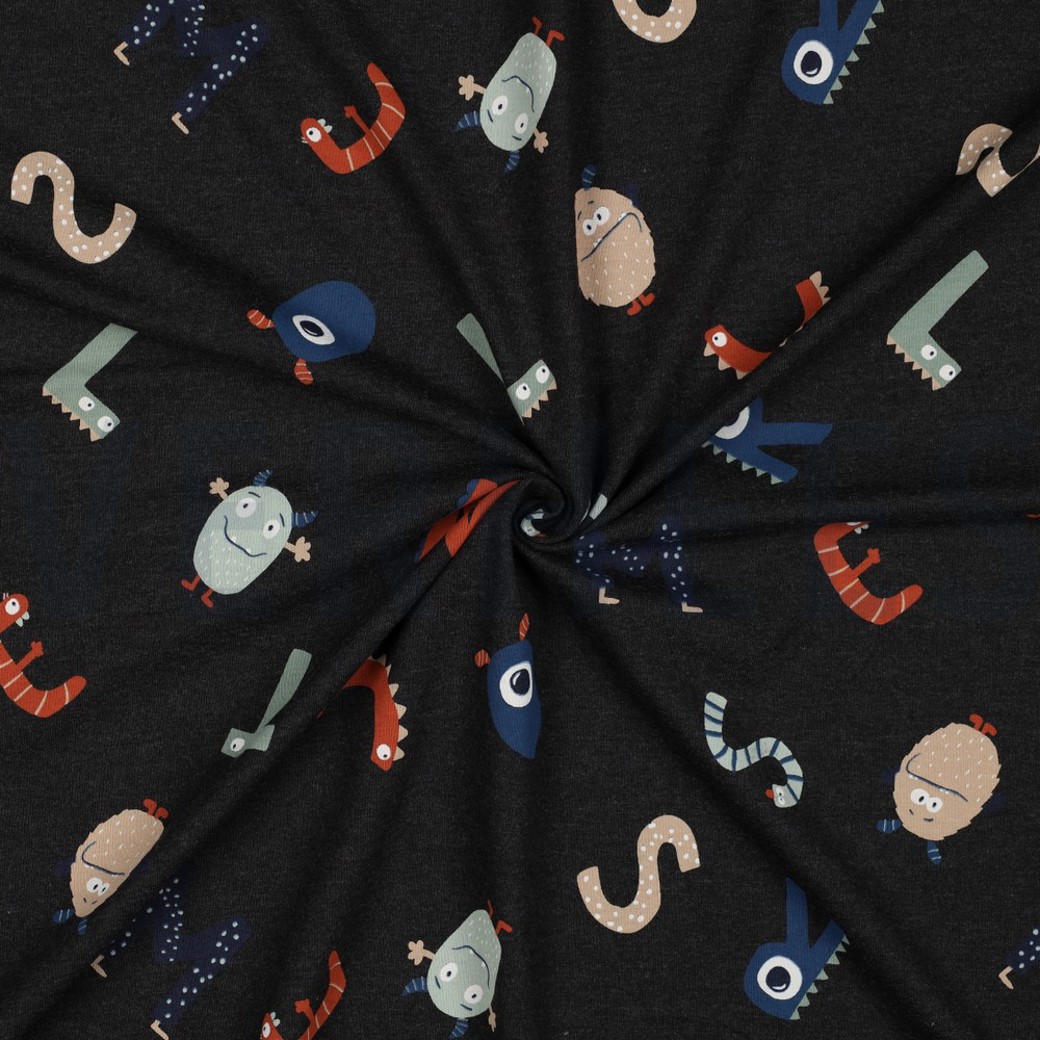 JERSEY MELANGE COOL MONSTERS ANTHRACITE MELANGE #2