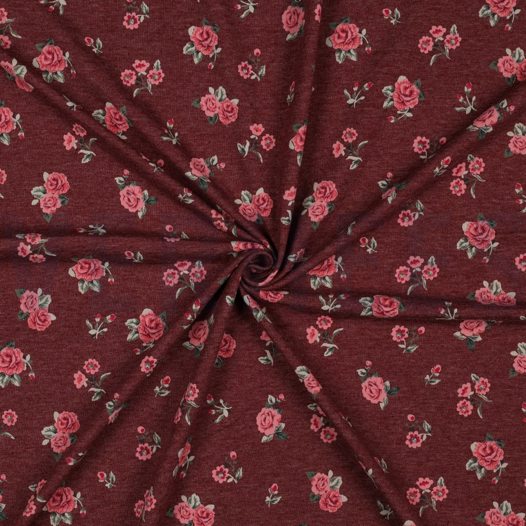 JERSEY MELANGE FLOWERS BERRY MELANGE #2