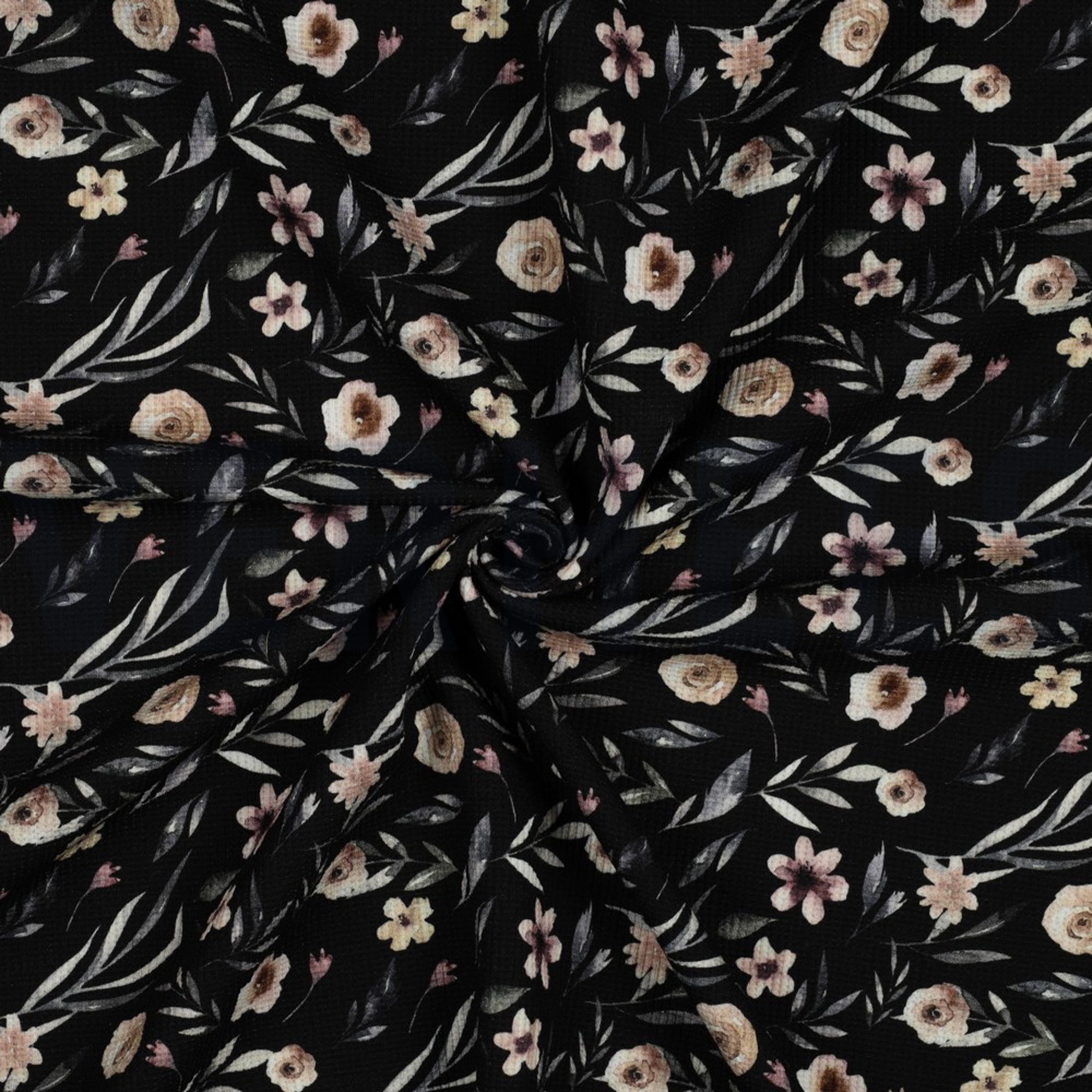 WAFFLE JERSEY DIGITAL FLOWERS BLACK (high resolution) #2