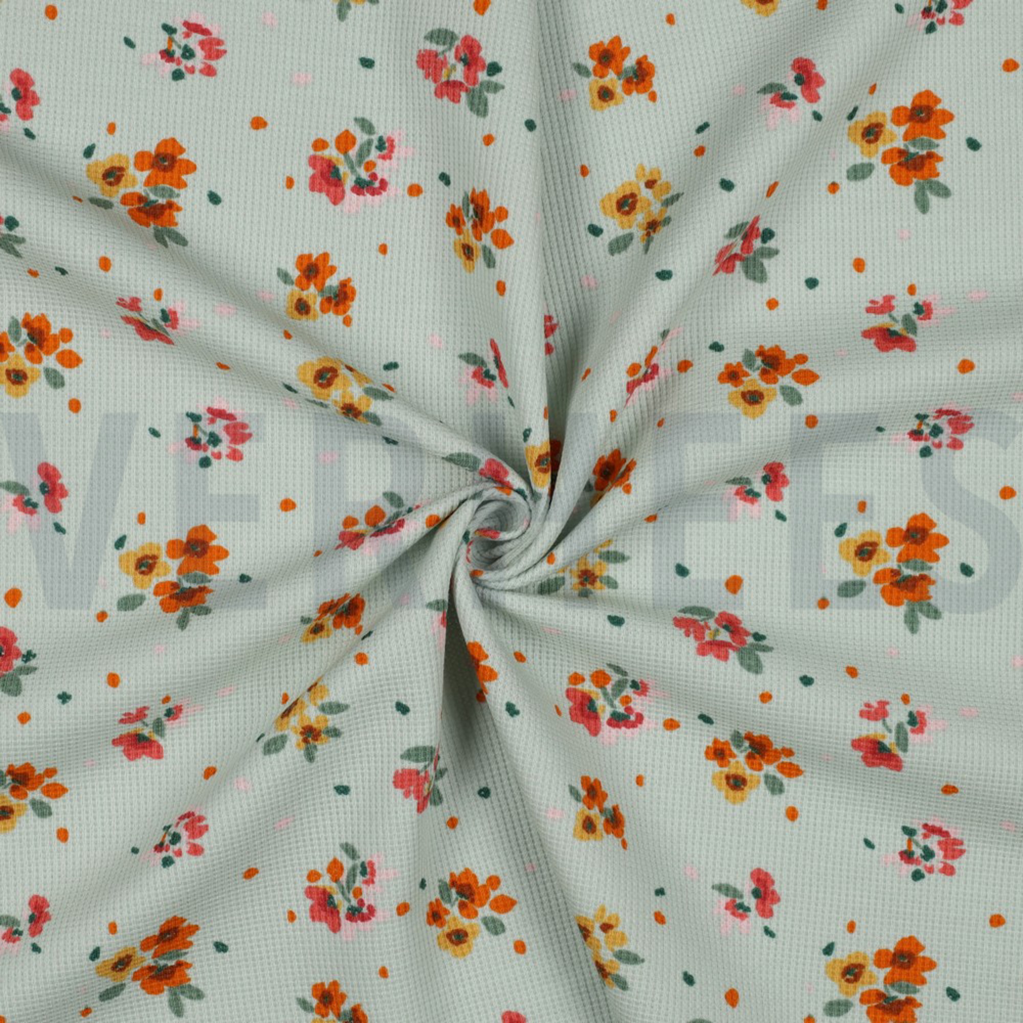 WAFFLE JERSEY FLOWERS TEAL (high resolution) #2