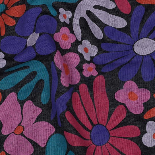 SWEAT MELANGE FLOWERS INDIGO #7