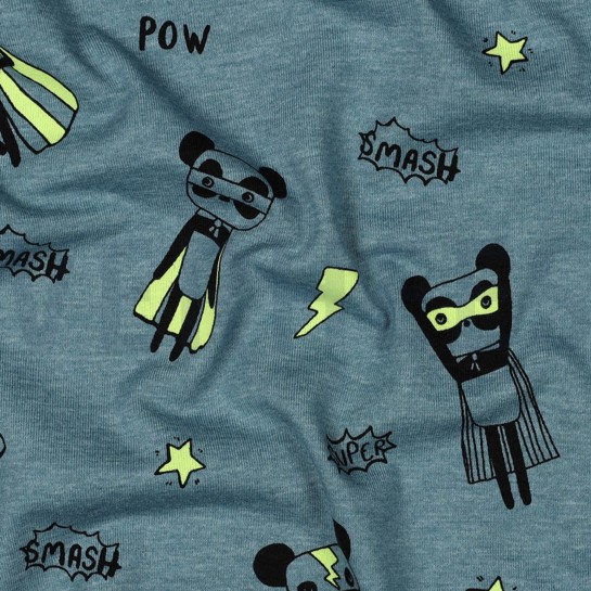 JERSEY MELANGE NEON SUPER HEROES SMOKE BLUE #7