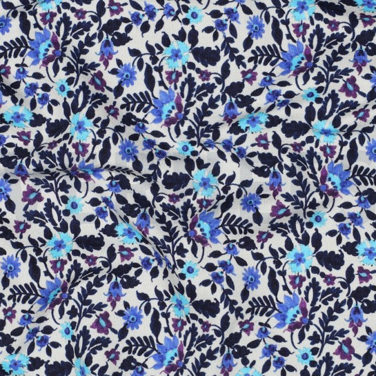 FRENCH TERRY DIGITAL FLOWERS OFF-WHITE #7