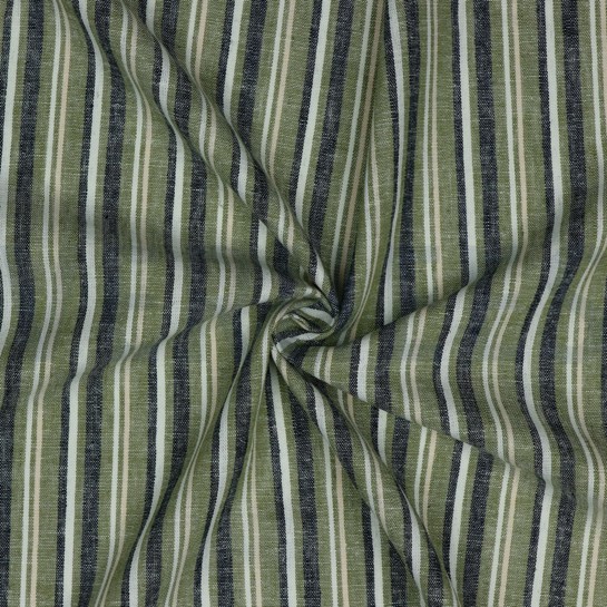 LINEN YARN DYED STRIPES RUST #7