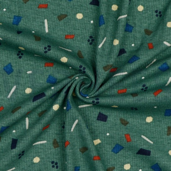 RIB JERSEY SPICKLES OLD GREEN #7