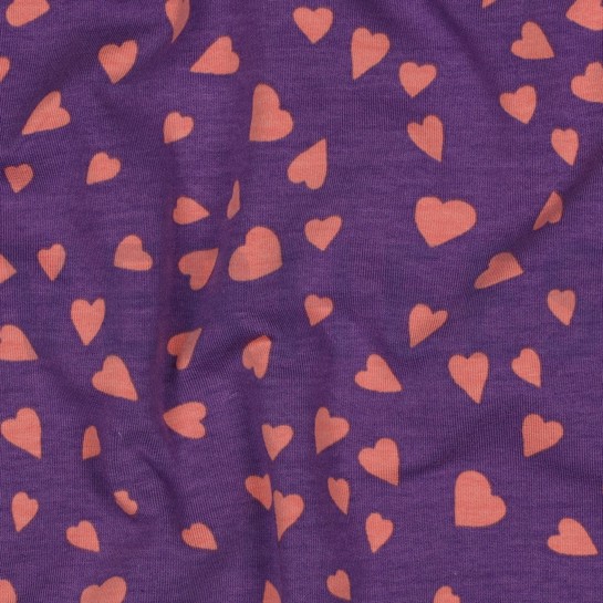 FRENCH TERRY DOGS AND HEARTS PURPLE #7