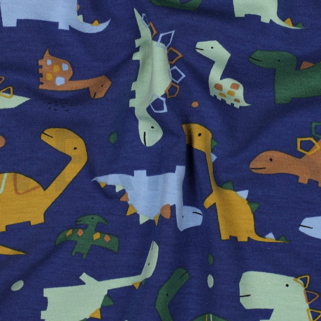 FRENCH TERRY DINOSAURS COBALT #2