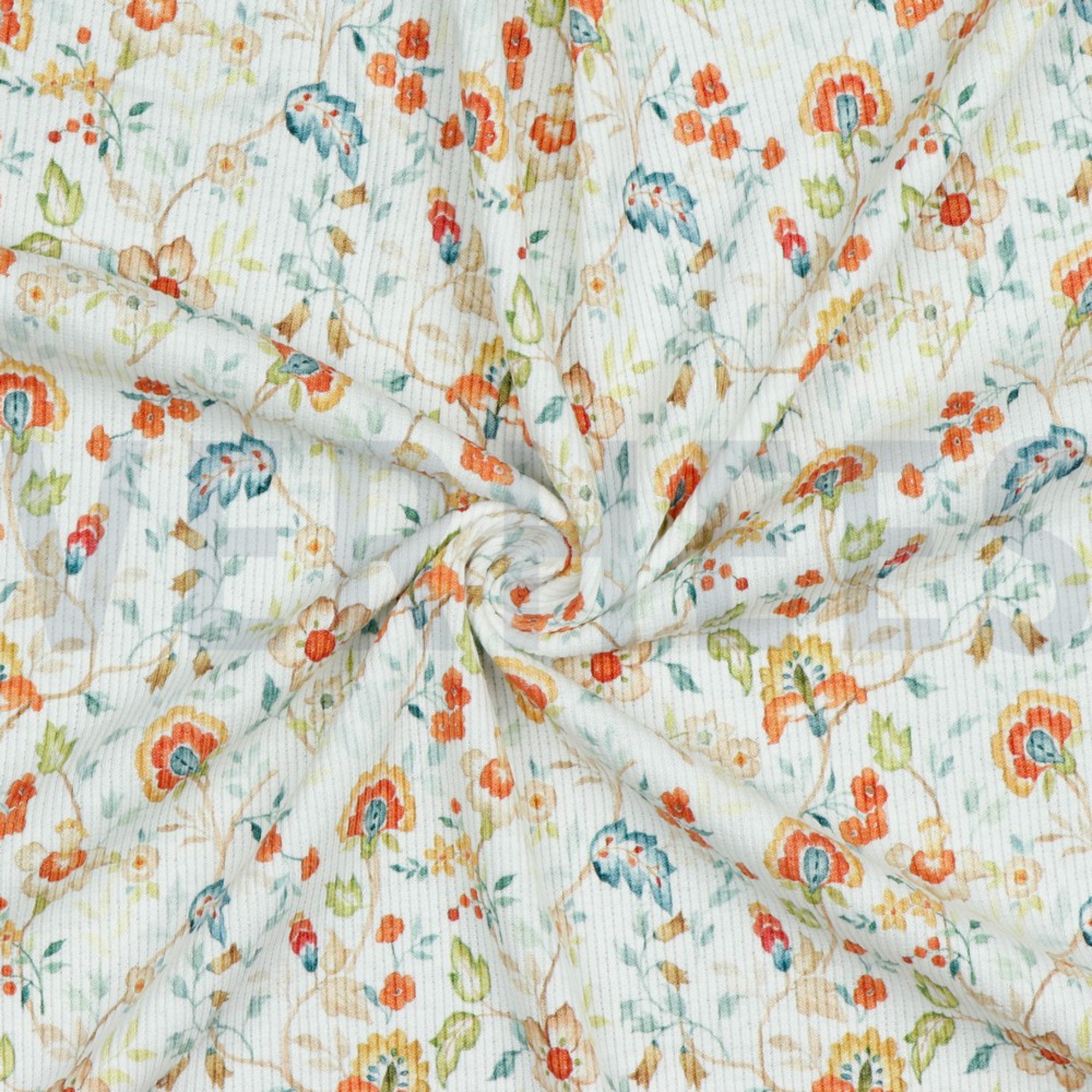 RIB JERSEY DIGITAL FLOWERS WHITE (high resolution) #2